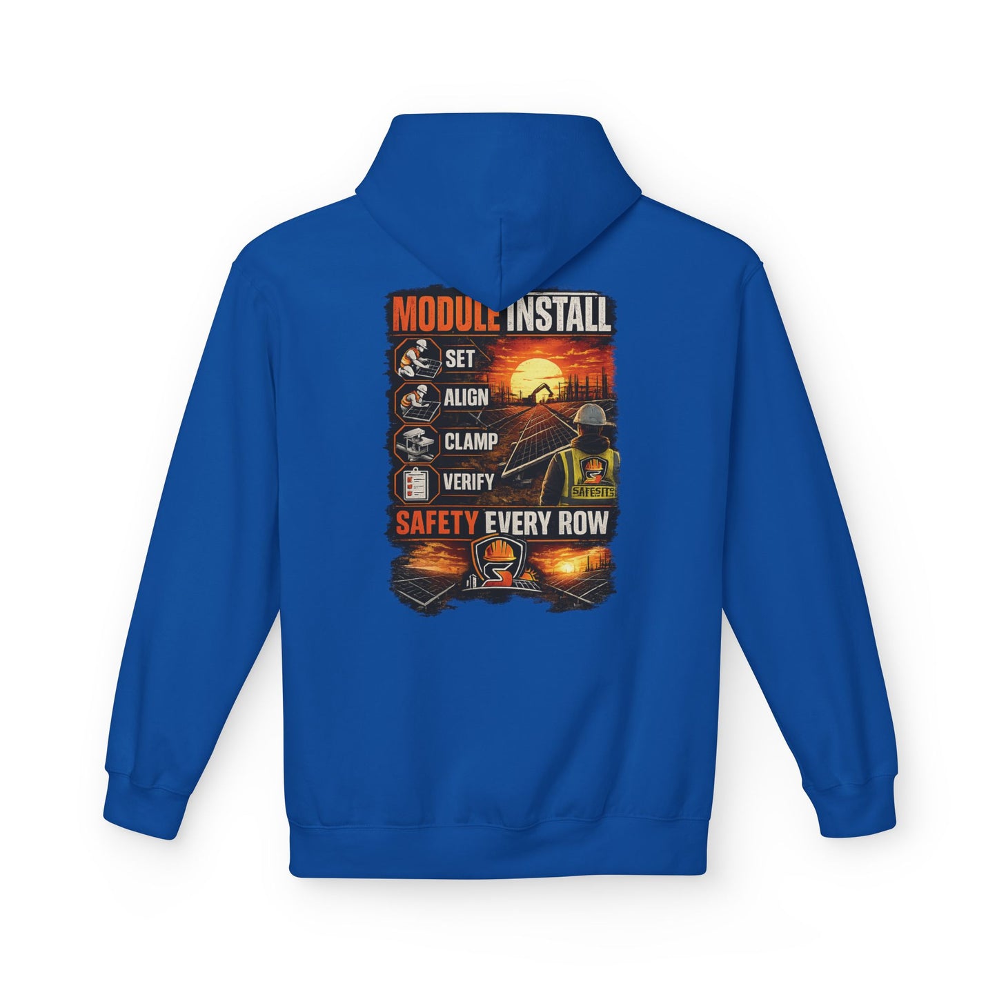 Module Install Safety Hoodie — Safety Every Row Construction Crew Sweatshirt