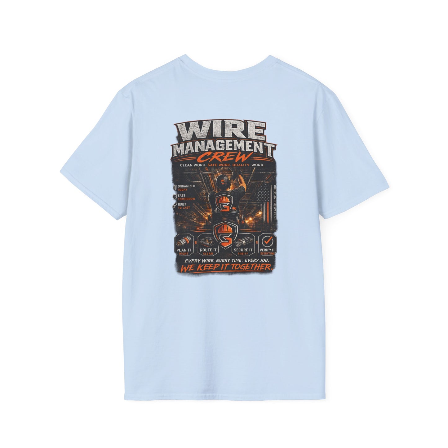 Wire Management Crew T-Shirt — Electrician Cable Tech Work Shirt