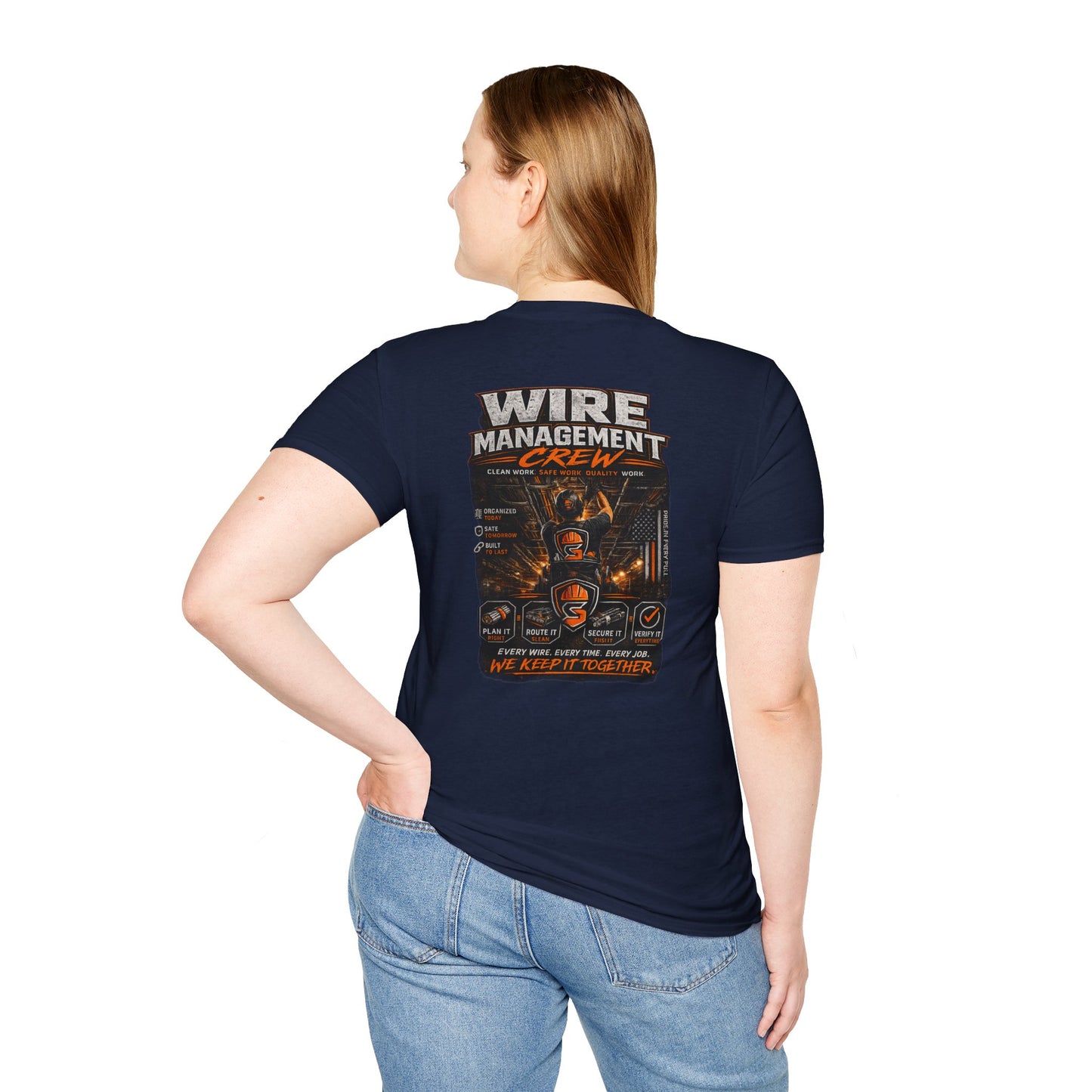 Wire Management Crew T-Shirt — Electrician Cable Tech Work Shirt