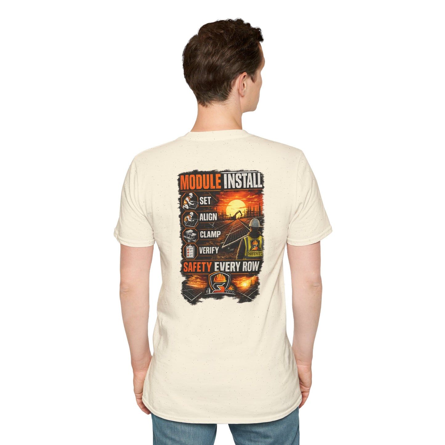 Module Install Crew T‑Shirt — "Module Install: Set, Align, Clamp, Verify" Safety Tee