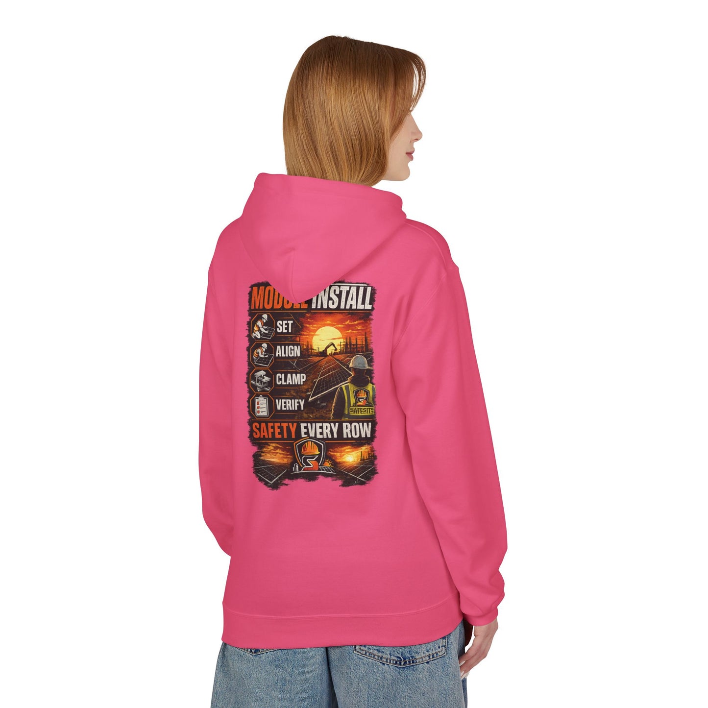 Module Install Safety Hoodie — Safety Every Row Construction Crew Sweatshirt