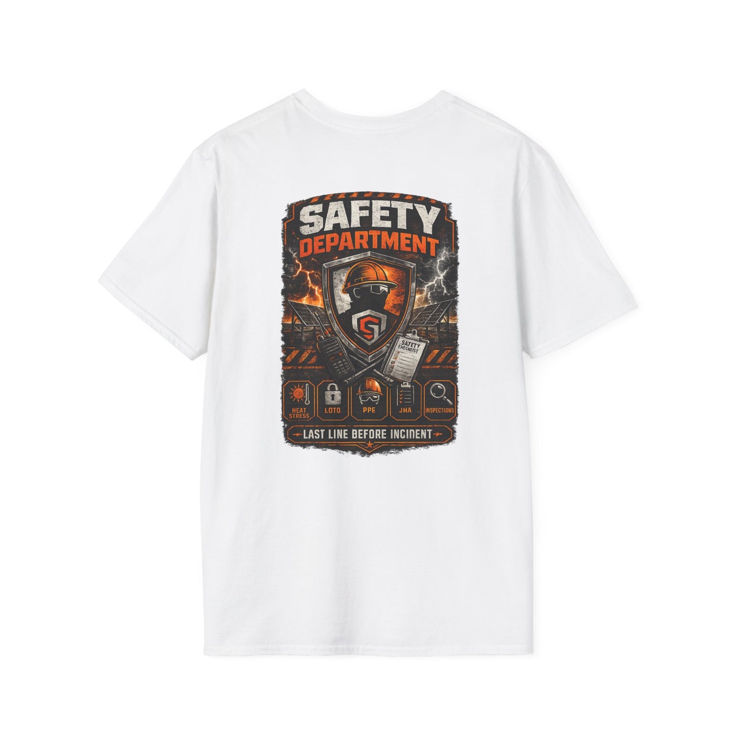 Safety Department Graphic T-Shirt — "Last Line Before Incident" Worksite Firefighter Tee