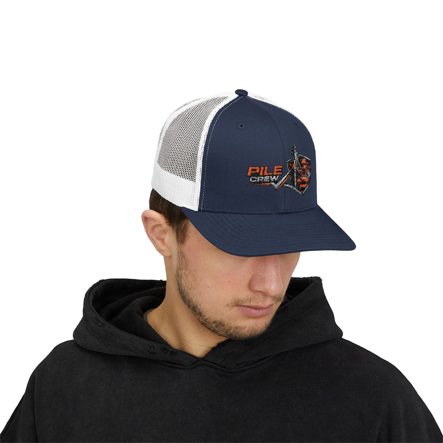 Vintage Pile Crew Trucker Cap — Fishing Snapback Hat