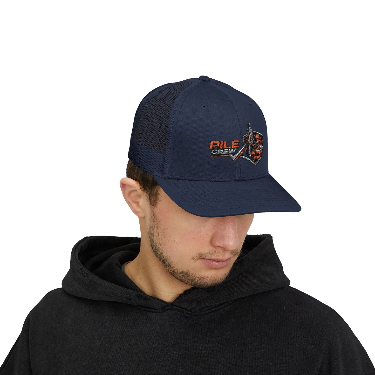 Vintage Pile Crew Trucker Cap — Fishing Snapback Hat
