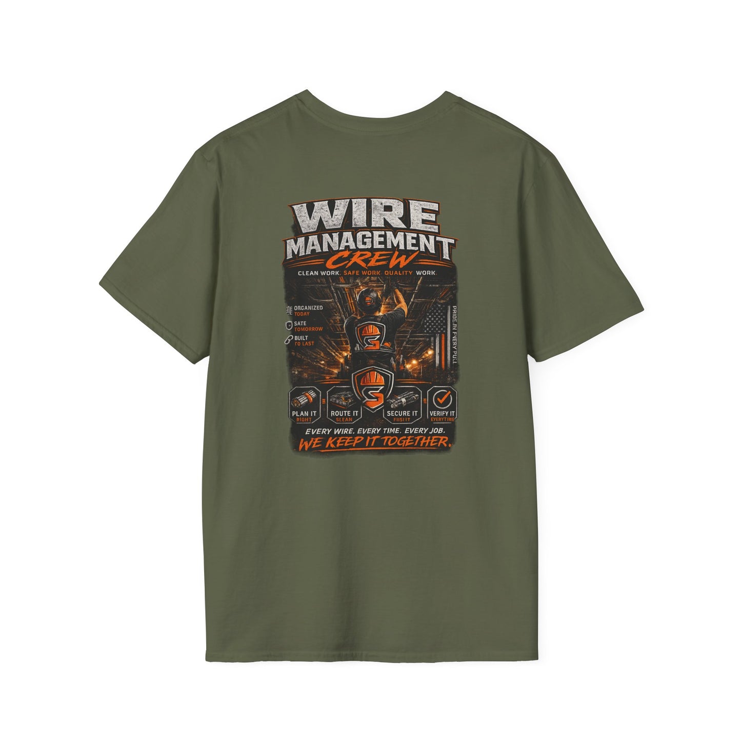 Wire Management Crew T-Shirt — Electrician Cable Tech Work Shirt