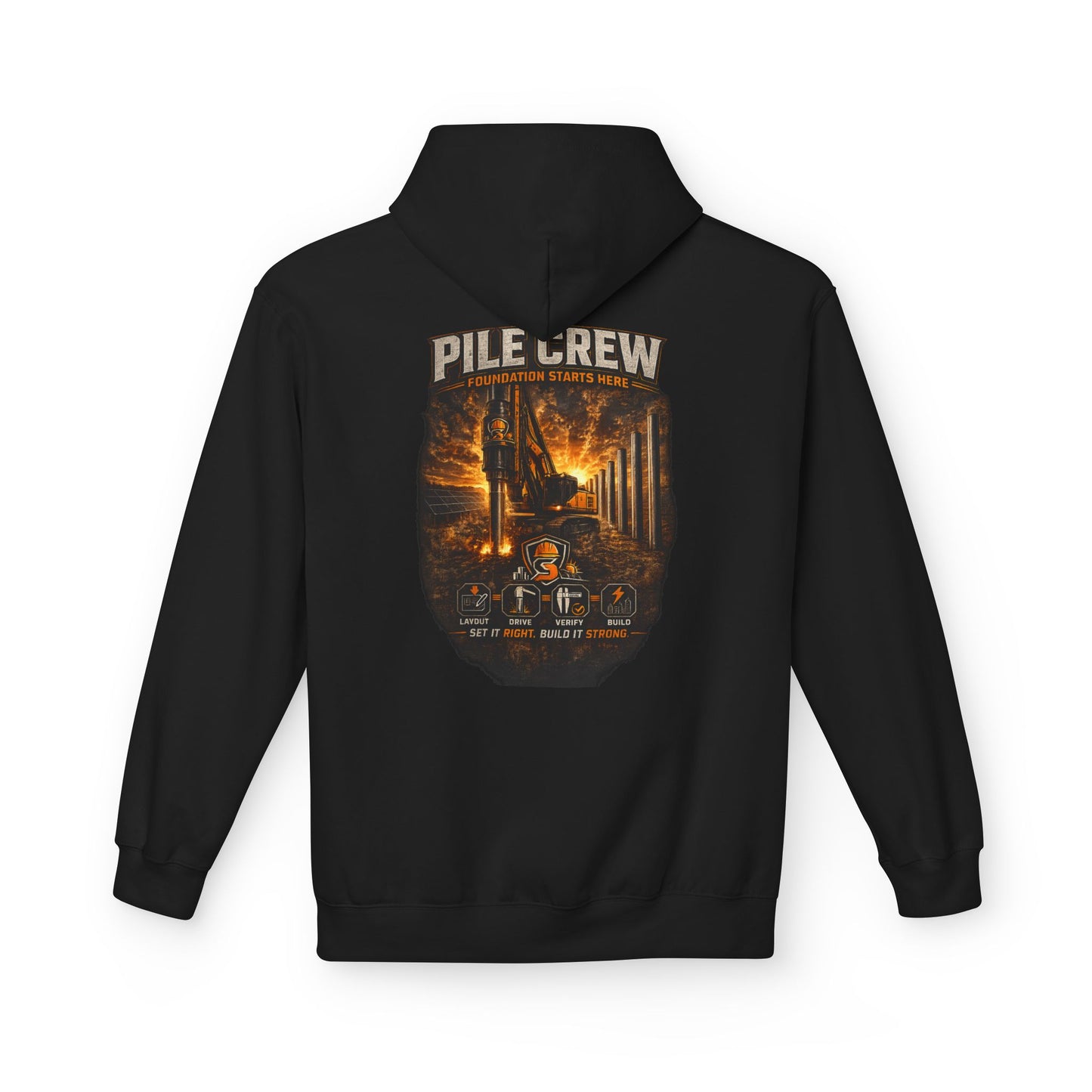 Pile Crew Industrial Hoodie — Heavy Equipment Construction Crew Pullover