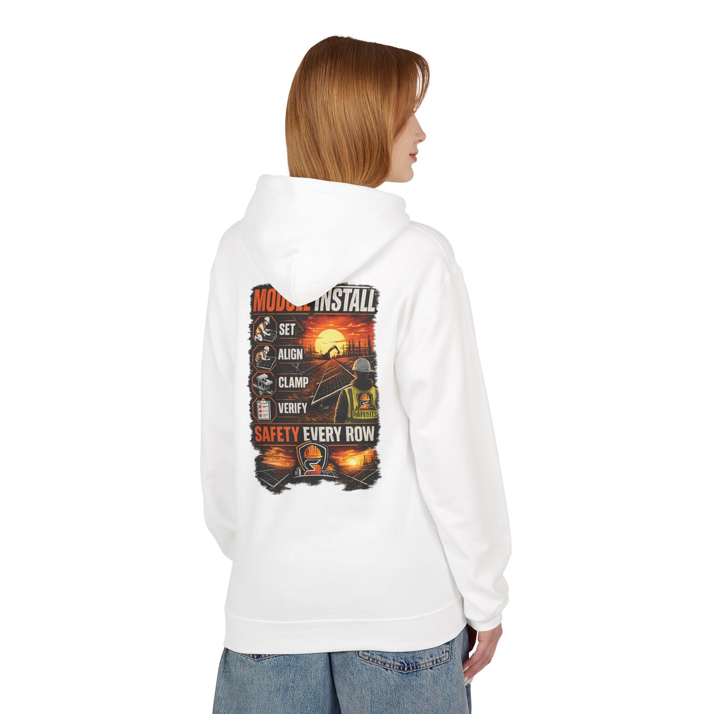 Module Install Safety Hoodie — Safety Every Row Construction Crew Sweatshirt