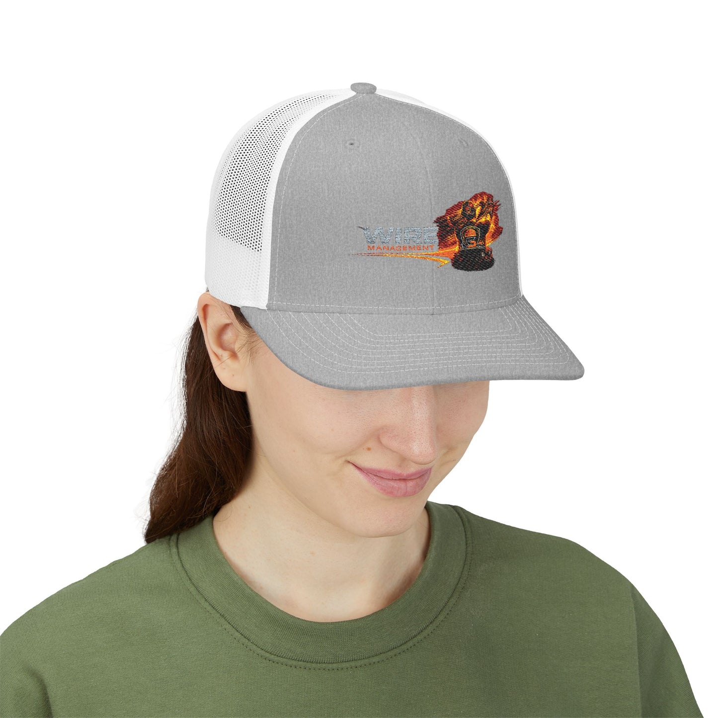 Wire Management Flame Graphic Trucker Cap