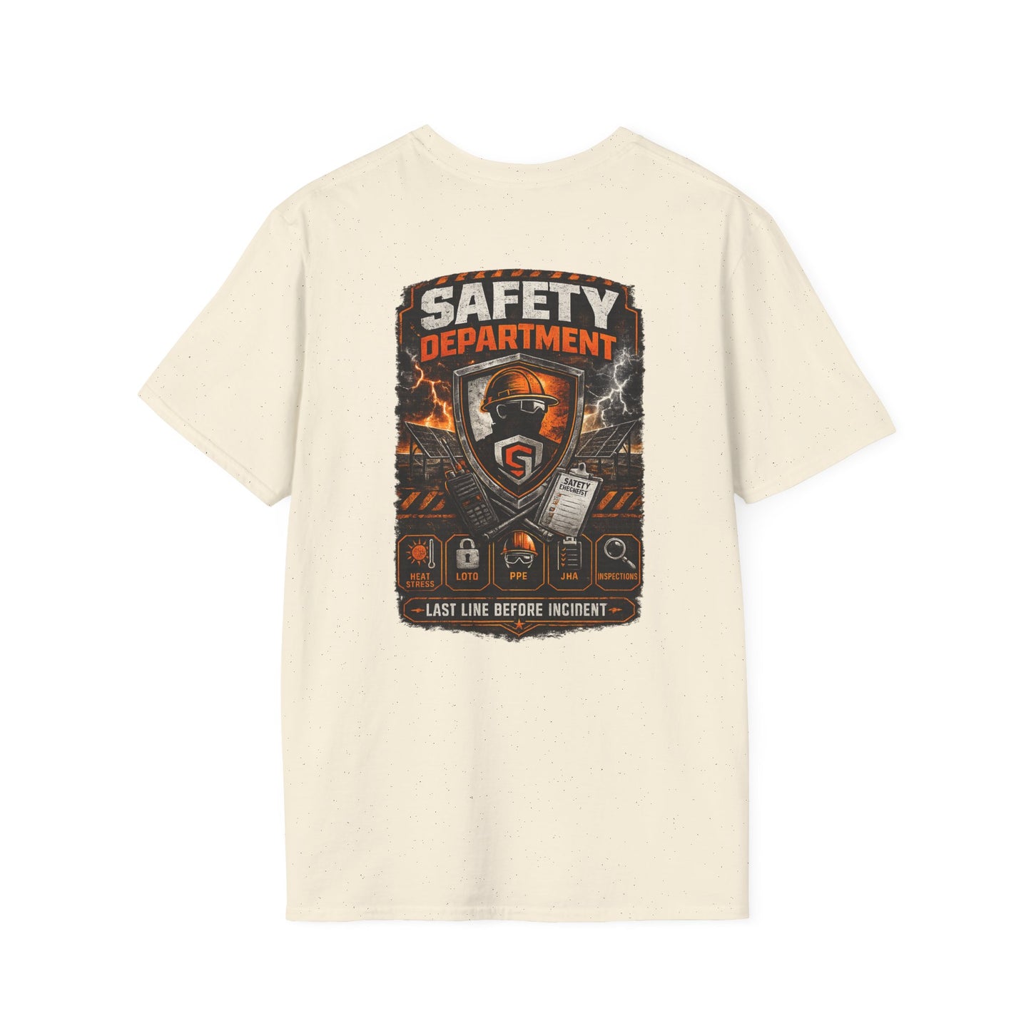 Safety Department Graphic T-Shirt — "Last Line Before Incident" Worksite Firefighter Tee