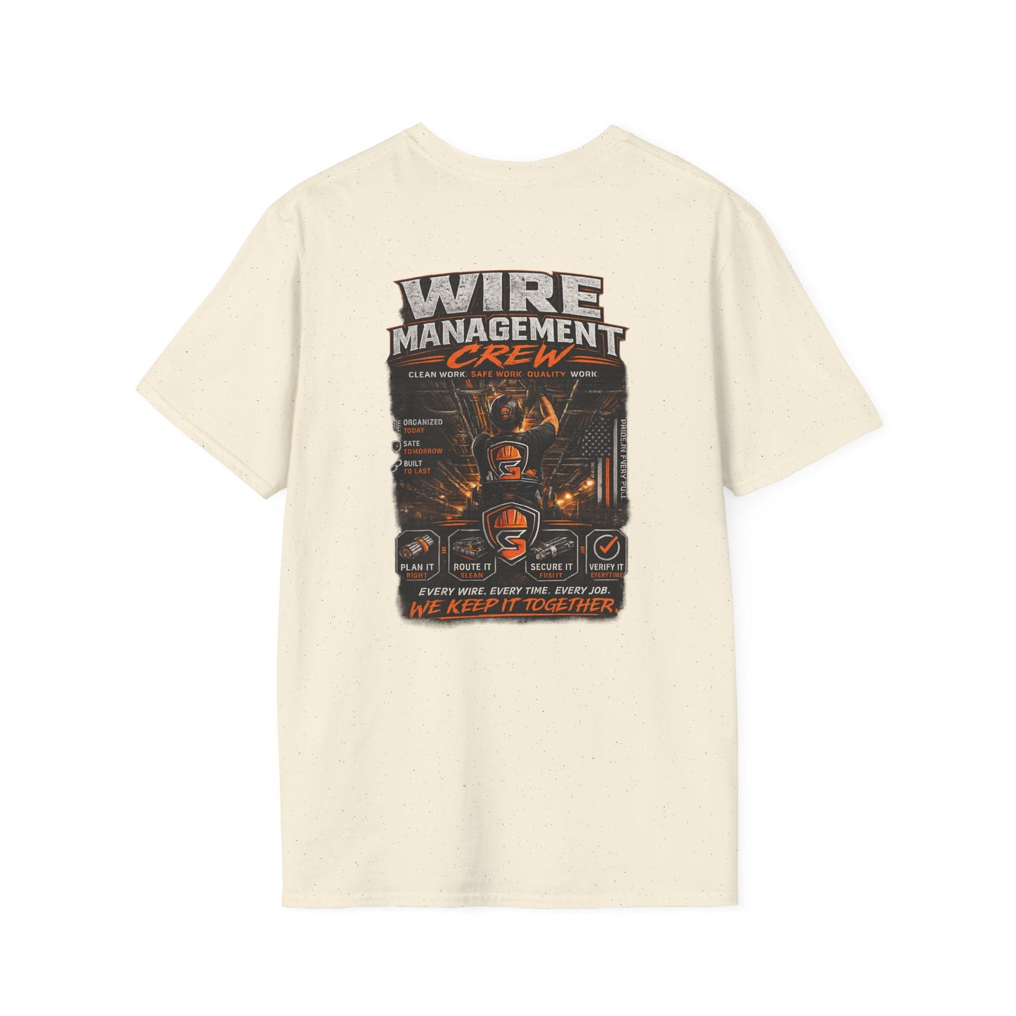 Wire Management Crew T-Shirt — Electrician Cable Tech Work Shirt