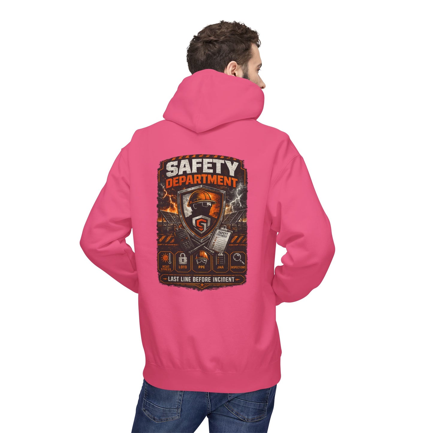 Safety Department Hoodie — "Last Line Before Incident" Graphic Workwear