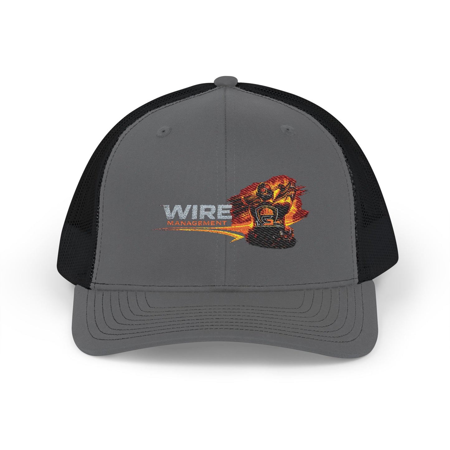 Wire Management Flame Graphic Trucker Cap