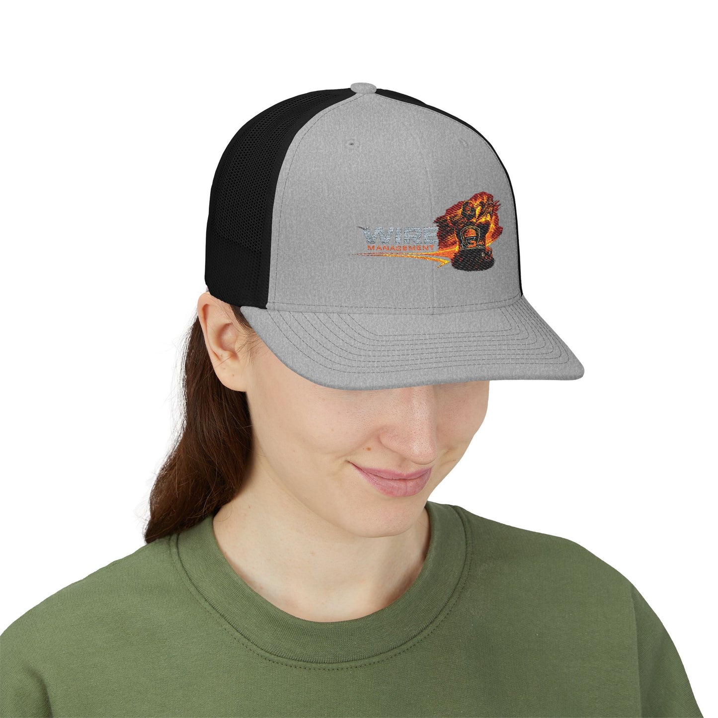 Wire Management Flame Graphic Trucker Cap