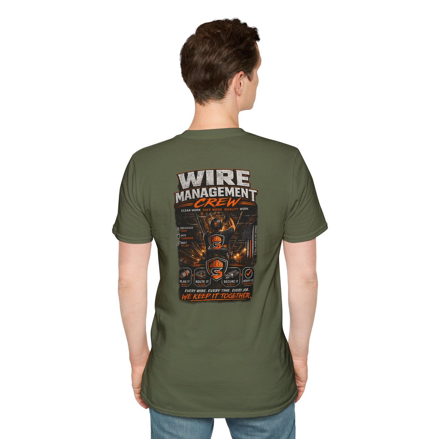 Wire Management Crew T-Shirt — Electrician Cable Tech Work Shirt