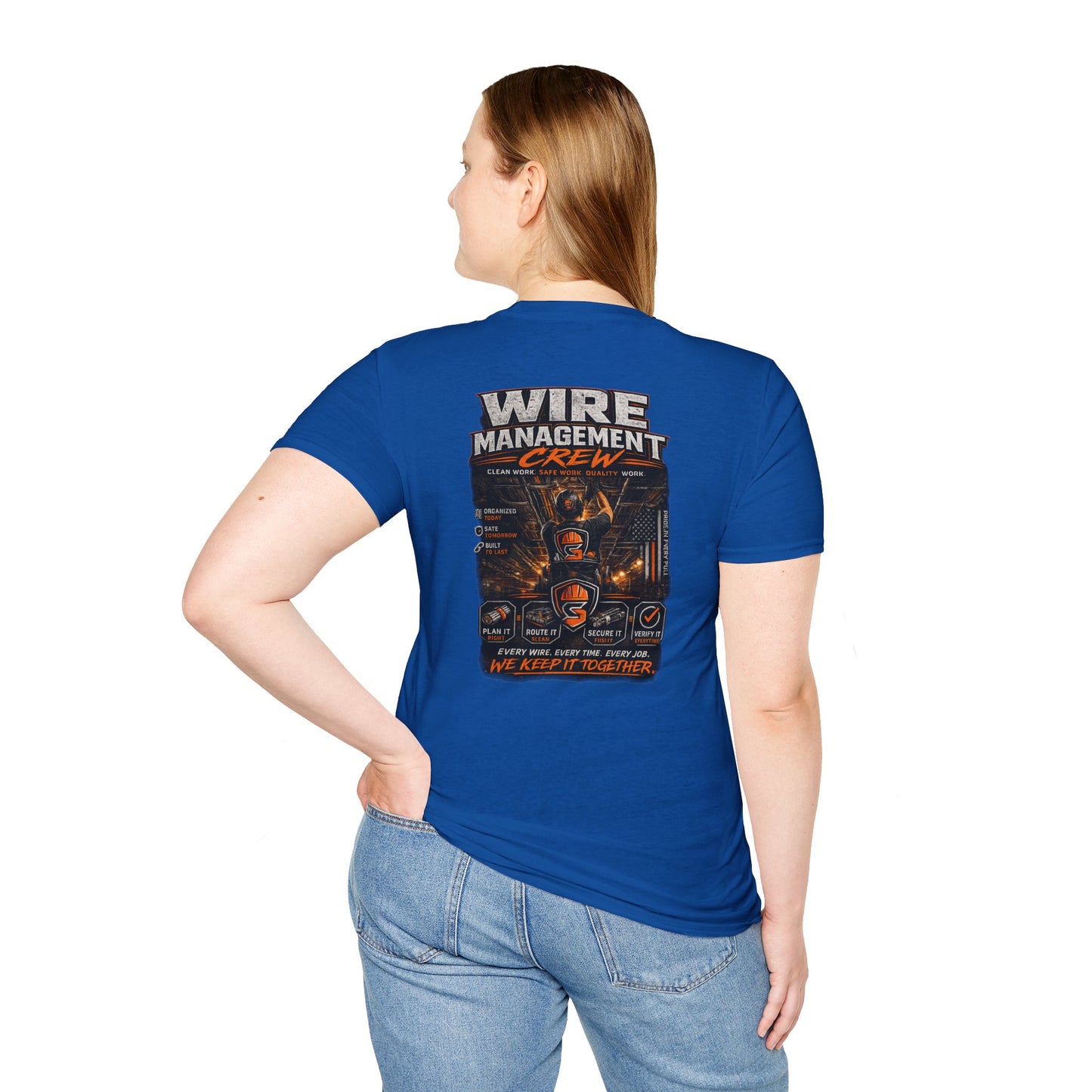 Wire Management Crew T-Shirt — Electrician Cable Tech Work Shirt