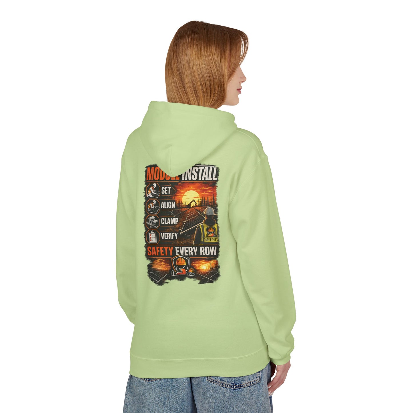 Module Install Safety Hoodie — Safety Every Row Construction Crew Sweatshirt