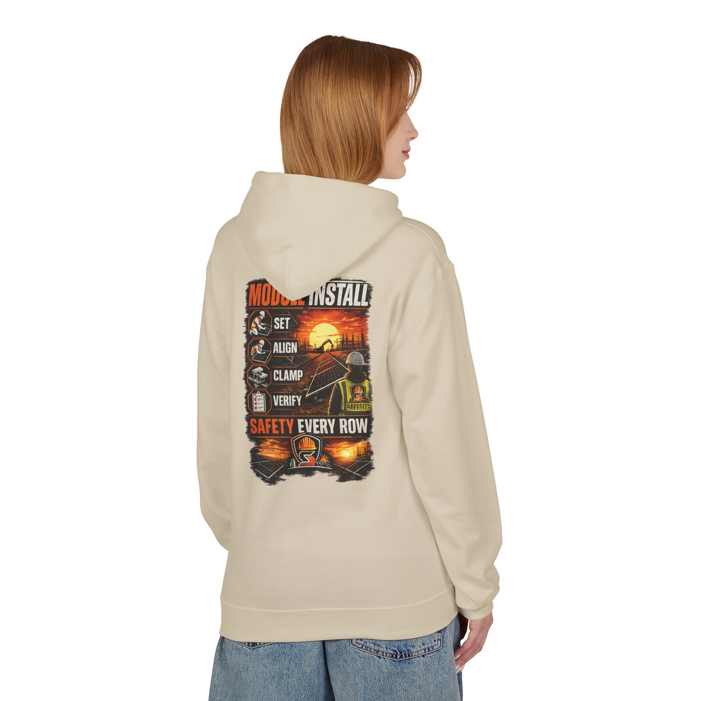 Module Install Safety Hoodie — Safety Every Row Construction Crew Sweatshirt