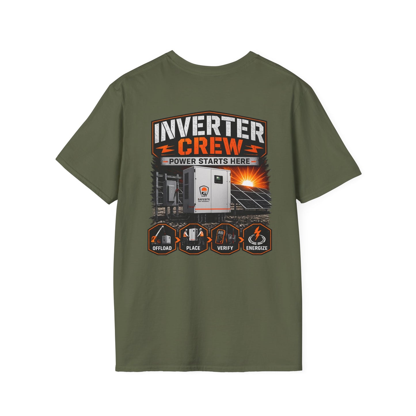 Inverter Crew T-Shirt — Power Starts Here Solar Technician Shirt