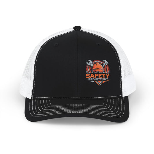 Safety Department Trucker Cap - Fire Helmet Patch Snapback