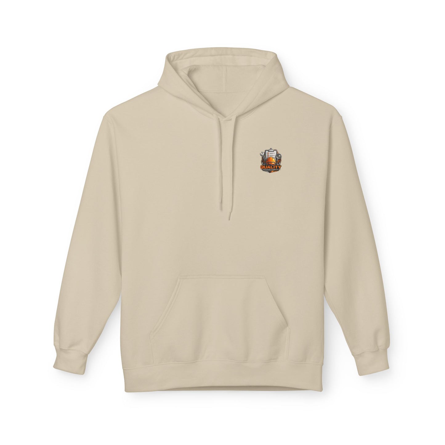 Quality Department Hoodie — Vintage Mechanic Crewneck with 'Quality Department' Emblem