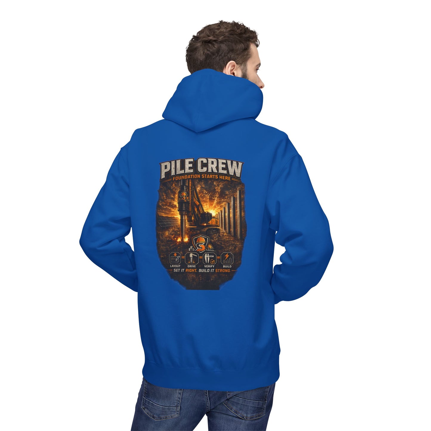 Pile Crew Industrial Hoodie — Heavy Equipment Construction Crew Pullover