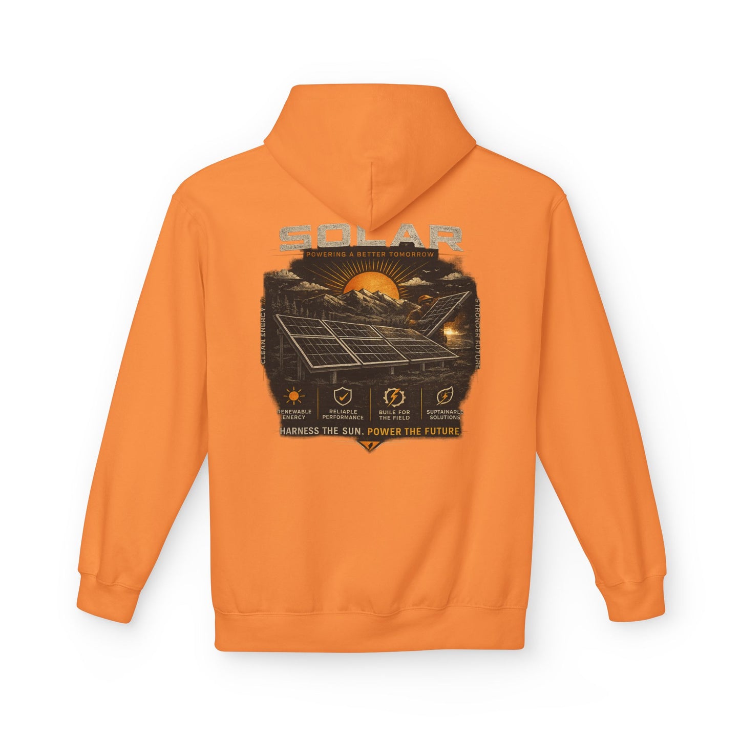 Solar Energy Hoodie — "Solar: Harness the Sun, Power the Future" Graphic Sweatshirt