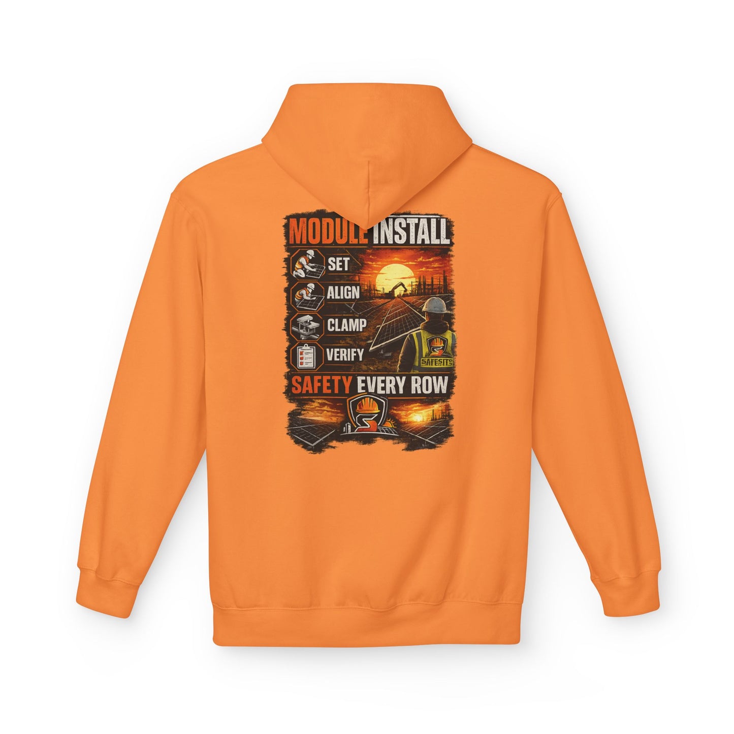Module Install Safety Hoodie — Safety Every Row Construction Crew Sweatshirt