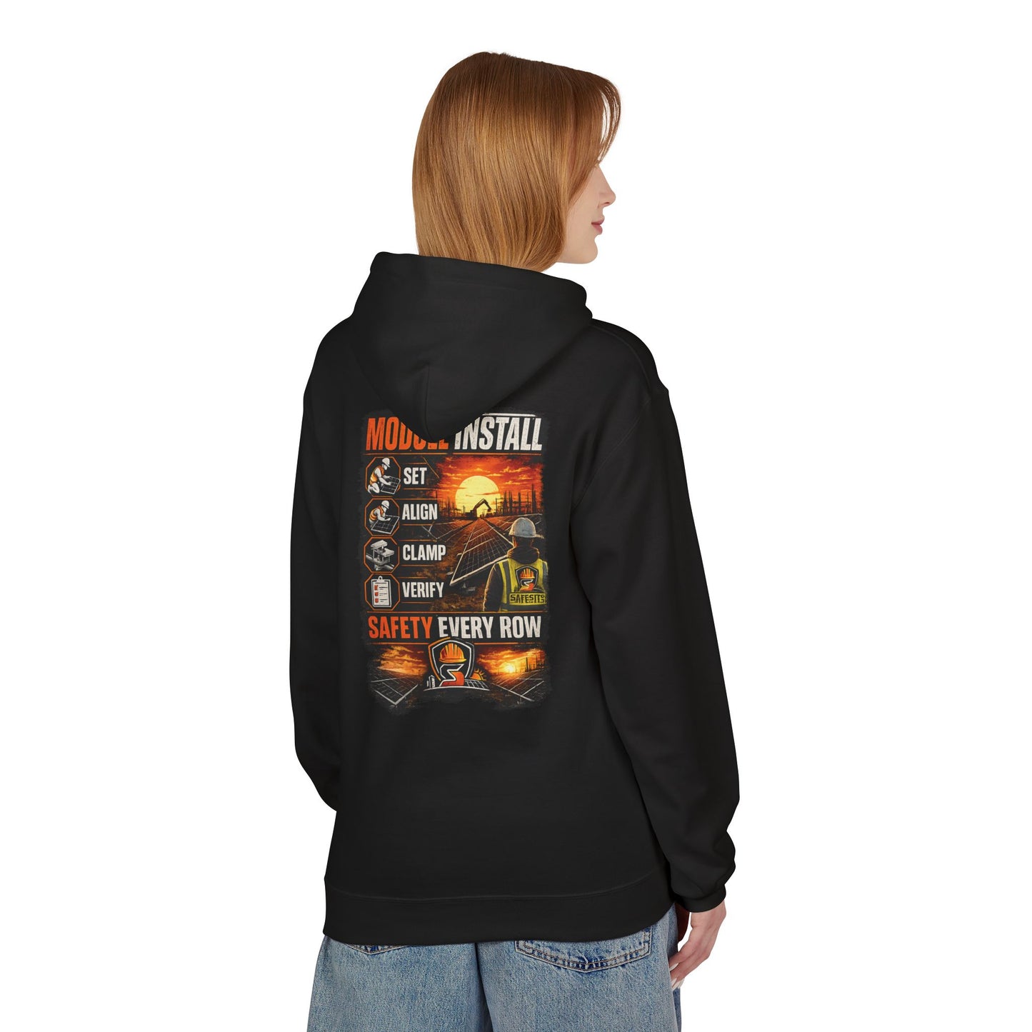 Module Install Safety Hoodie — Safety Every Row Construction Crew Sweatshirt