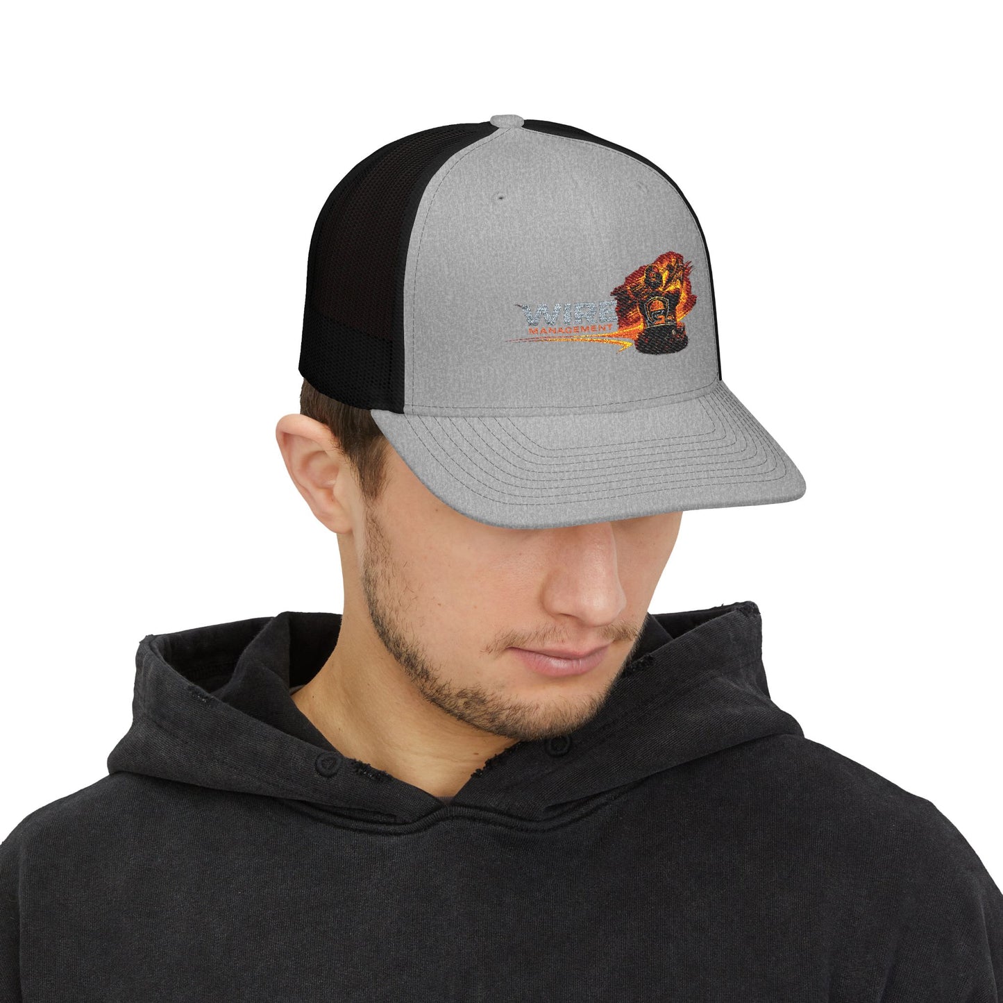 Wire Management Flame Graphic Trucker Cap