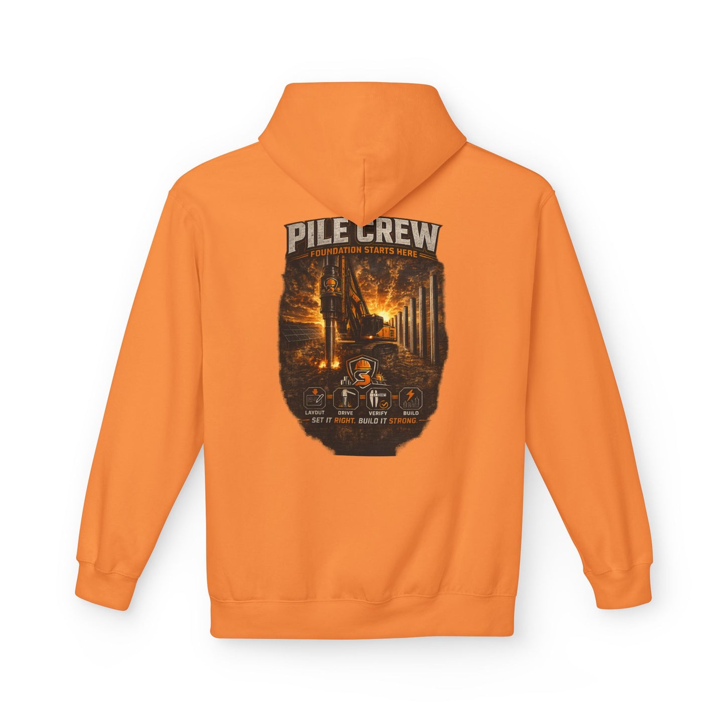 Pile Crew Industrial Hoodie — Heavy Equipment Construction Crew Pullover