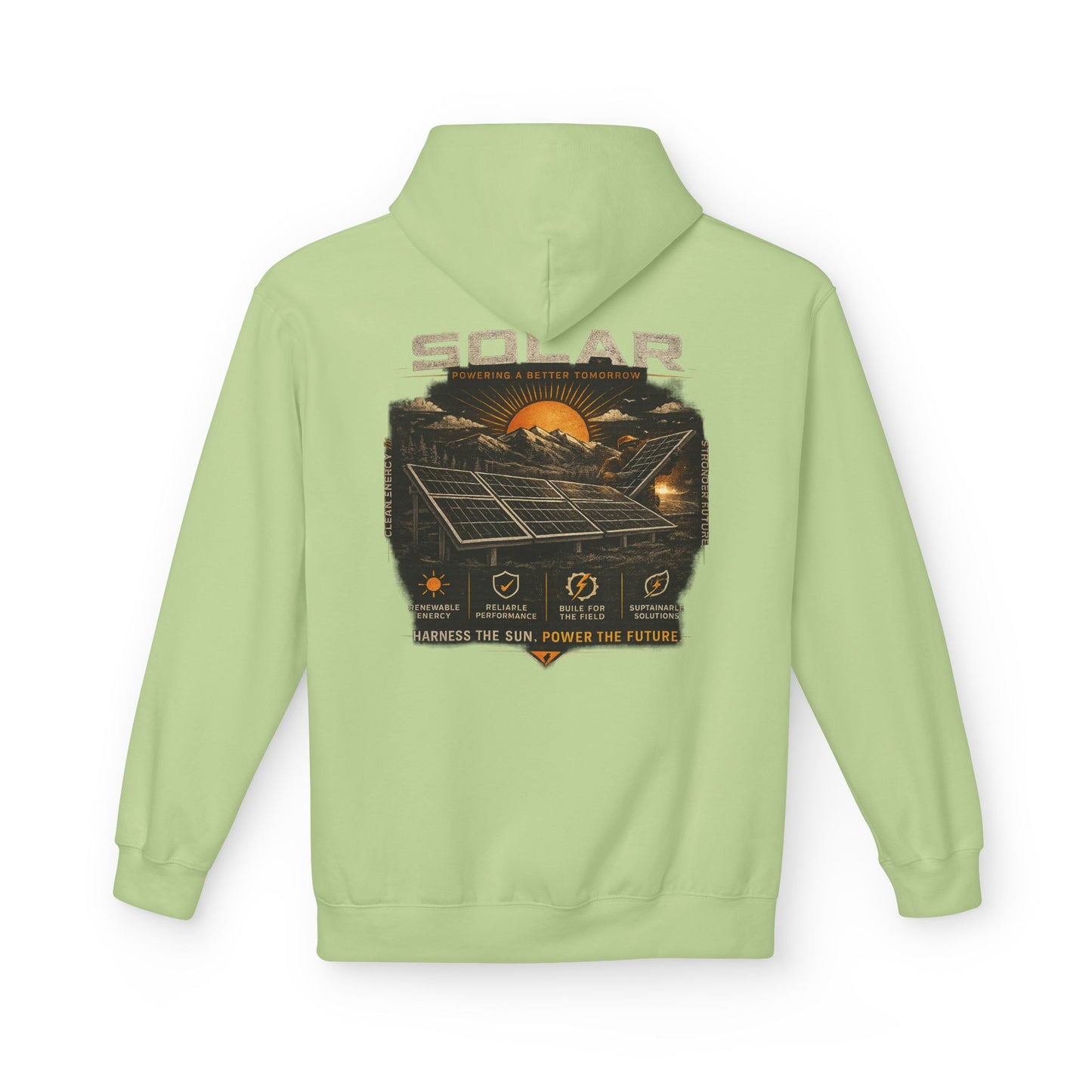 Solar Energy Hoodie — "Solar: Harness the Sun, Power the Future" Graphic Sweatshirt