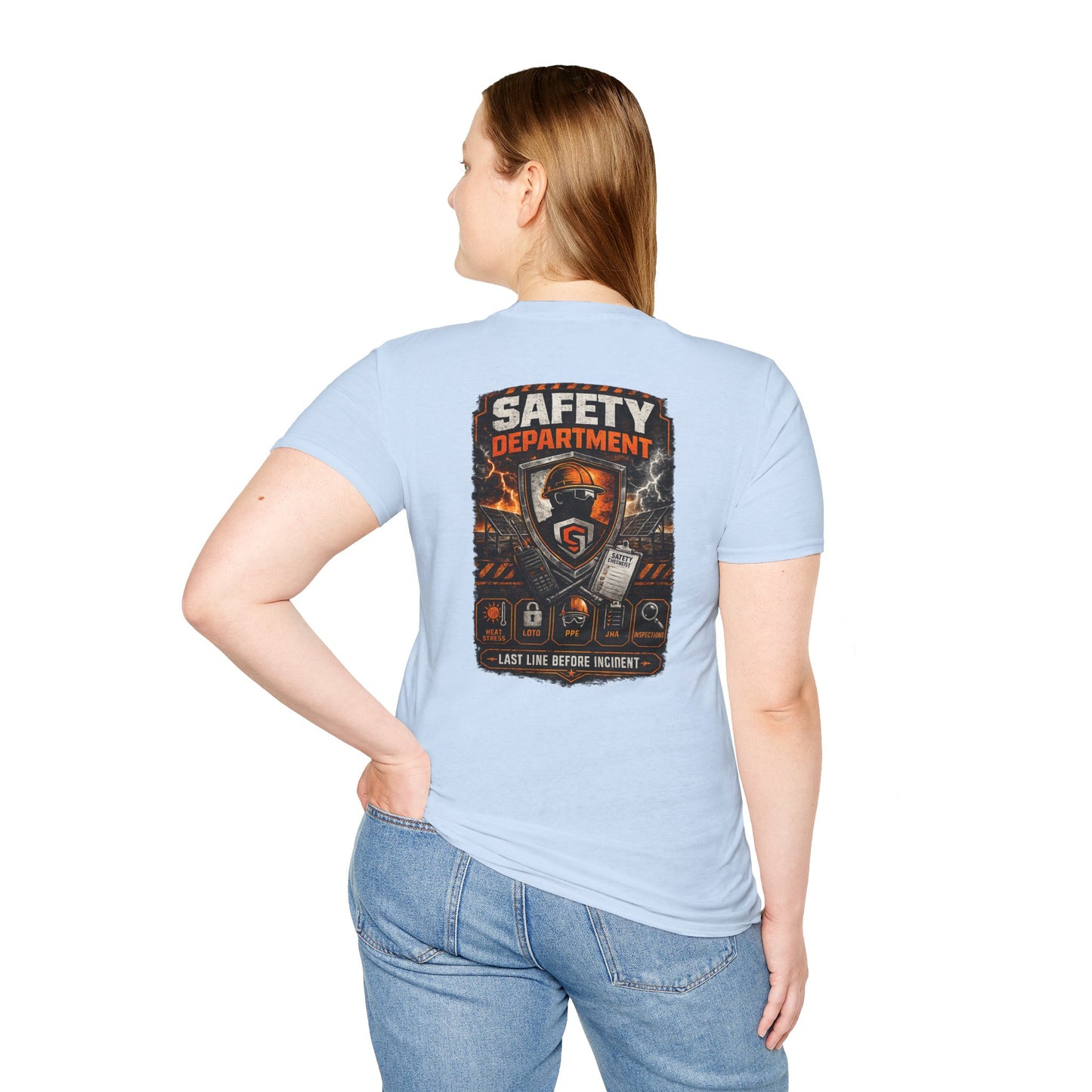 Safety Department Graphic T-Shirt — "Last Line Before Incident" Worksite Firefighter Tee