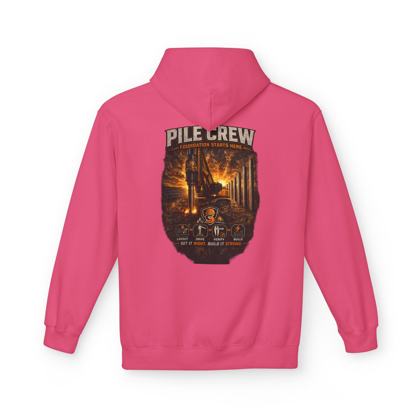 Pile Crew Industrial Hoodie — Heavy Equipment Construction Crew Pullover
