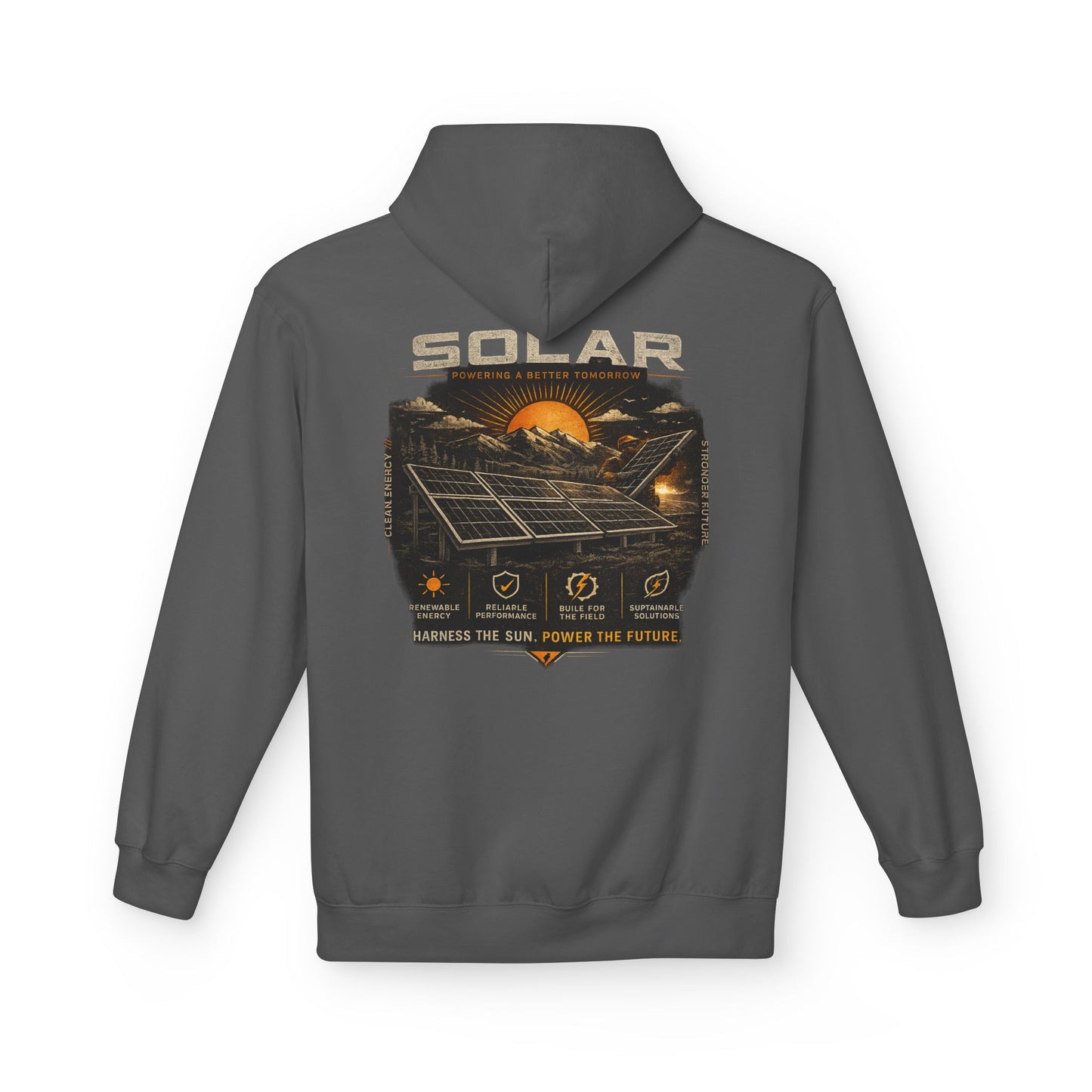 Solar Energy Hoodie — "Solar: Harness the Sun, Power the Future" Graphic Sweatshirt