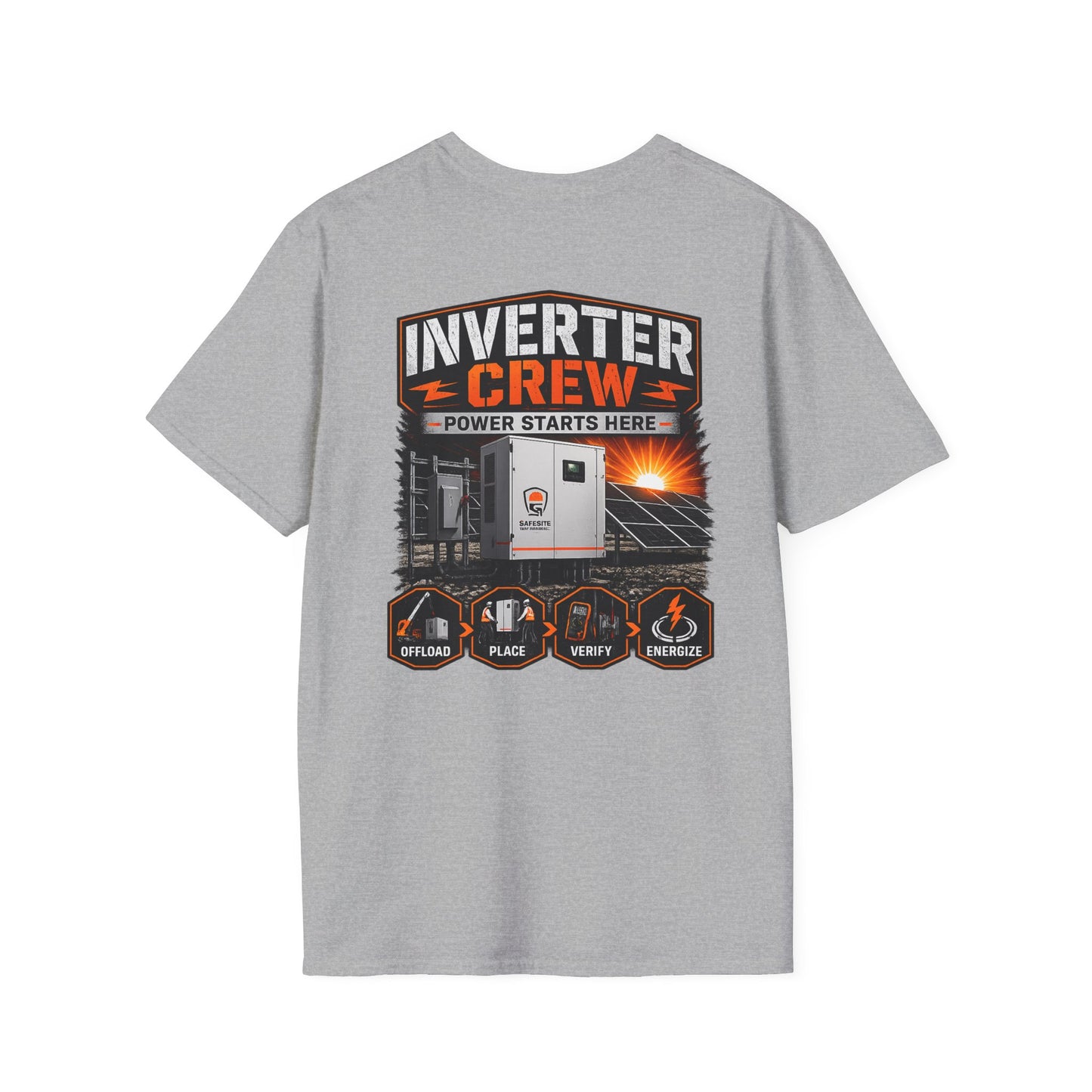 Inverter Crew T-Shirt — Power Starts Here Solar Technician Shirt