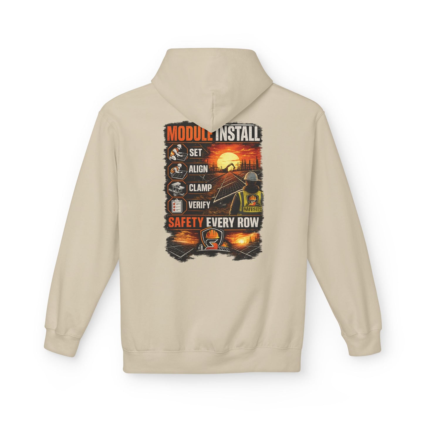 Module Install Safety Hoodie — Safety Every Row Construction Crew Sweatshirt