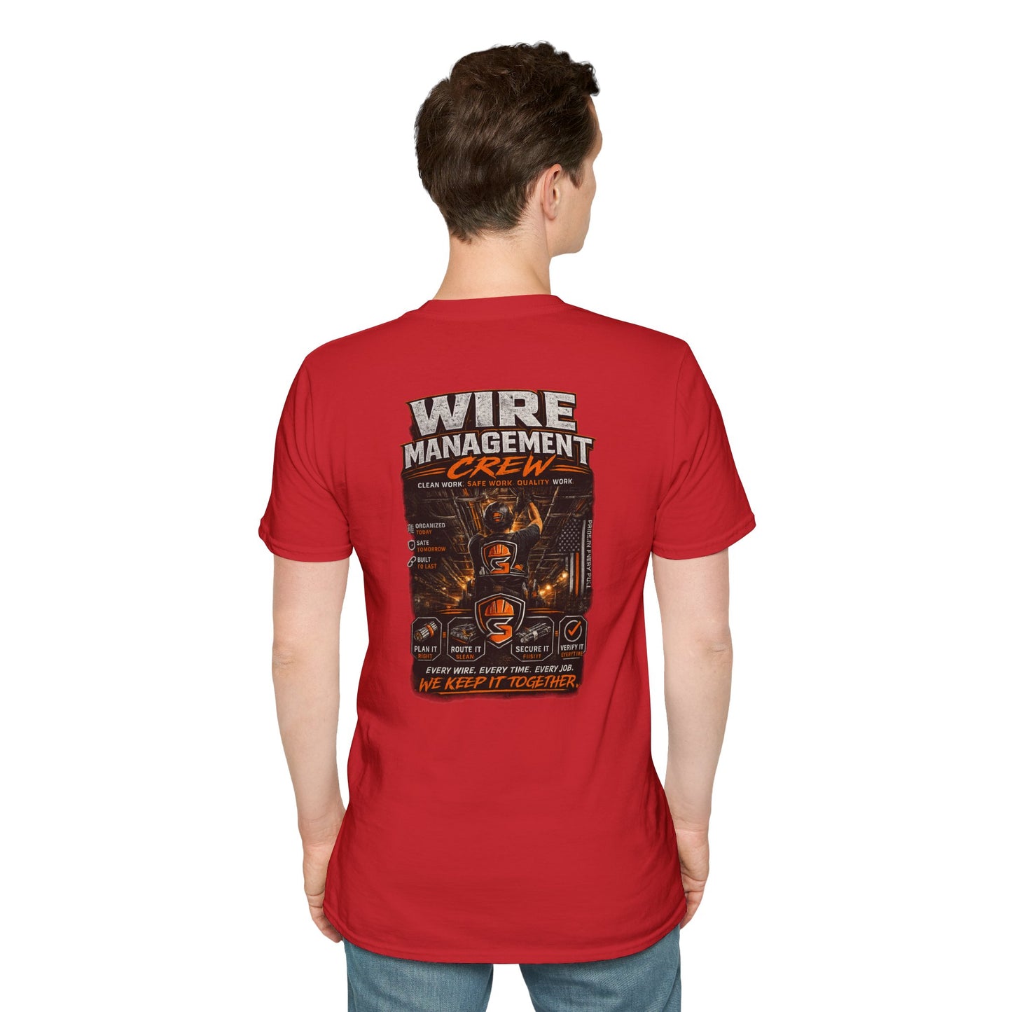 Wire Management Crew T-Shirt — Electrician Cable Tech Work Shirt