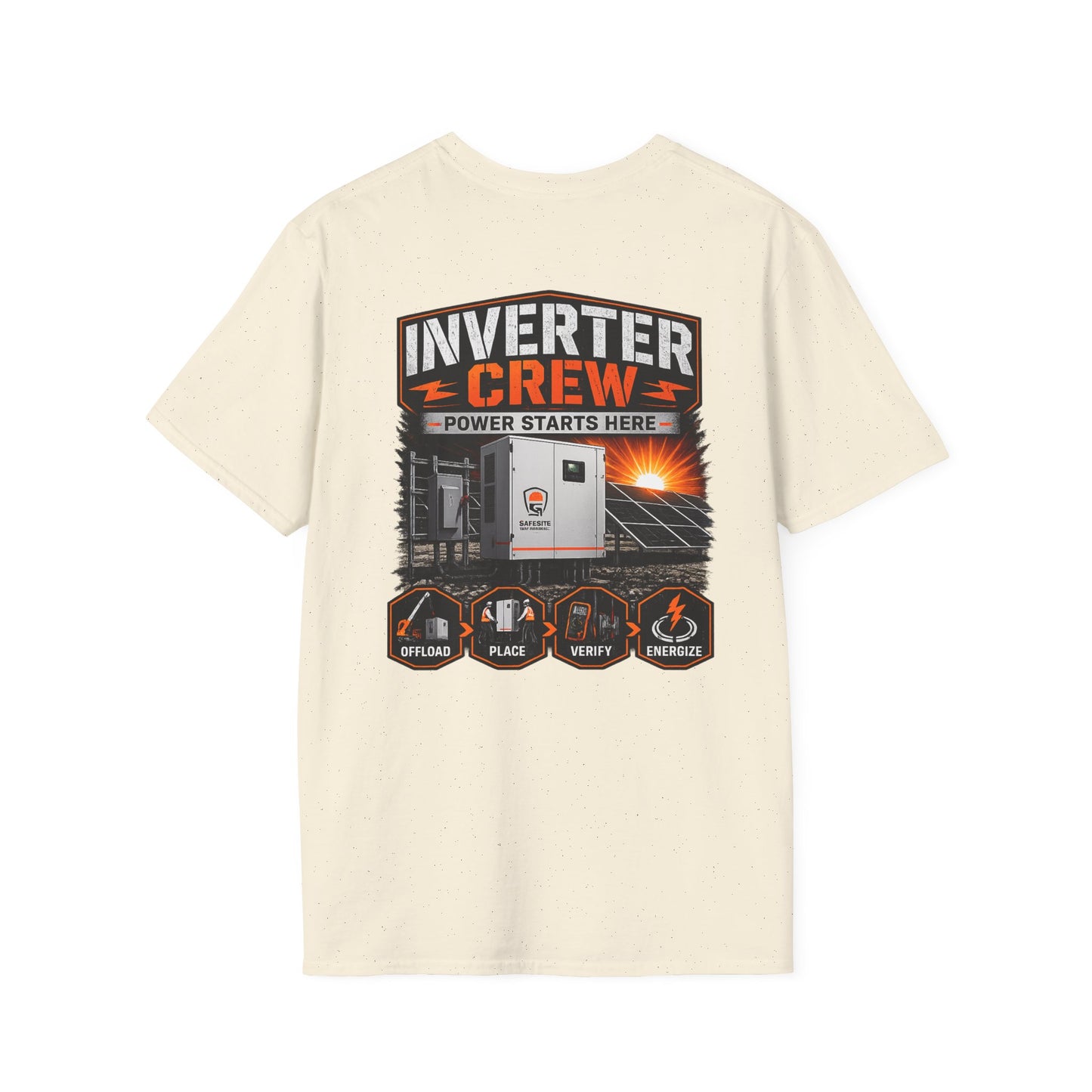 Inverter Crew T-Shirt — Power Starts Here Solar Technician Shirt