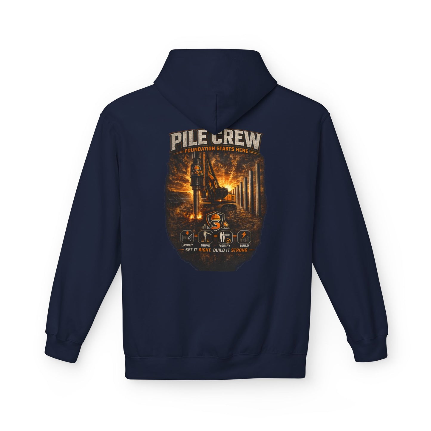 Pile Crew Industrial Hoodie — Heavy Equipment Construction Crew Pullover