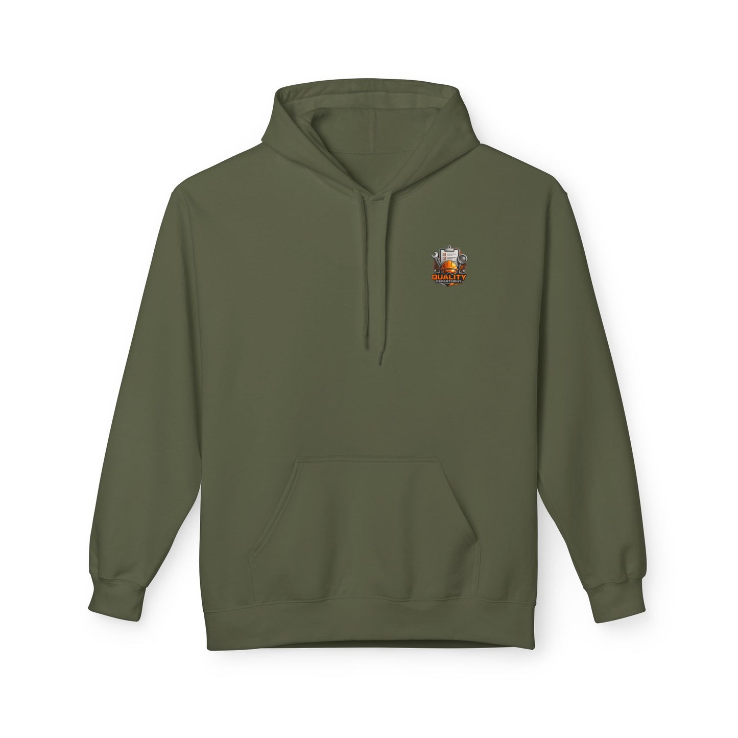 Quality Department Hoodie — Vintage Mechanic Crewneck with 'Quality Department' Emblem