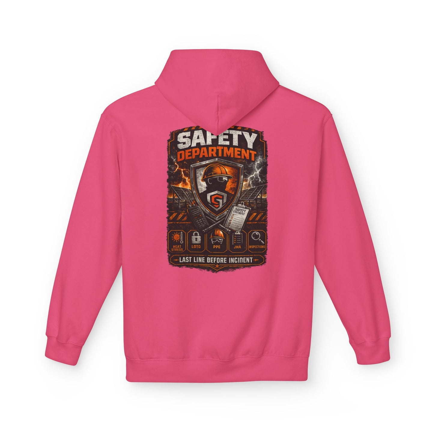 Safety Department Hoodie — "Last Line Before Incident" Graphic Workwear
