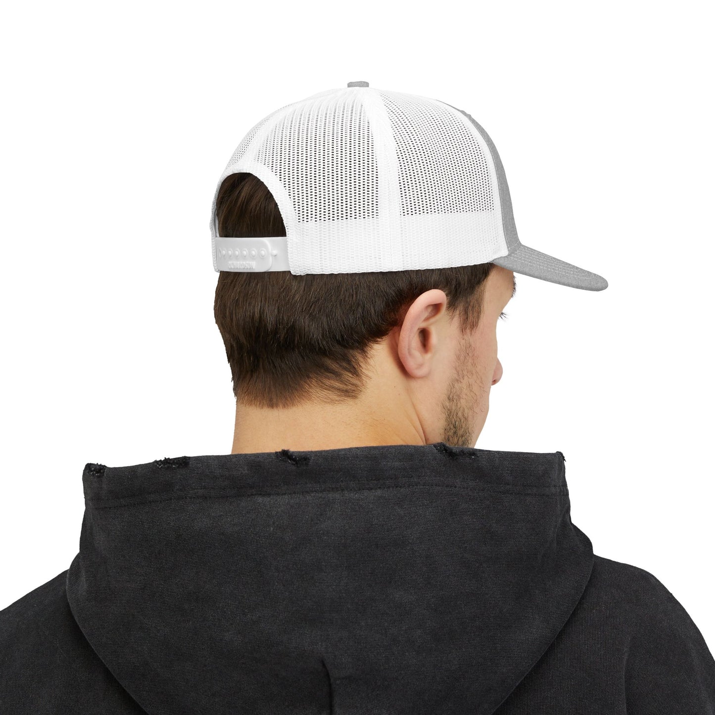 Safesite Safety Shield Snapback Trucker Cap — Embroidered Worksite Logo Hat