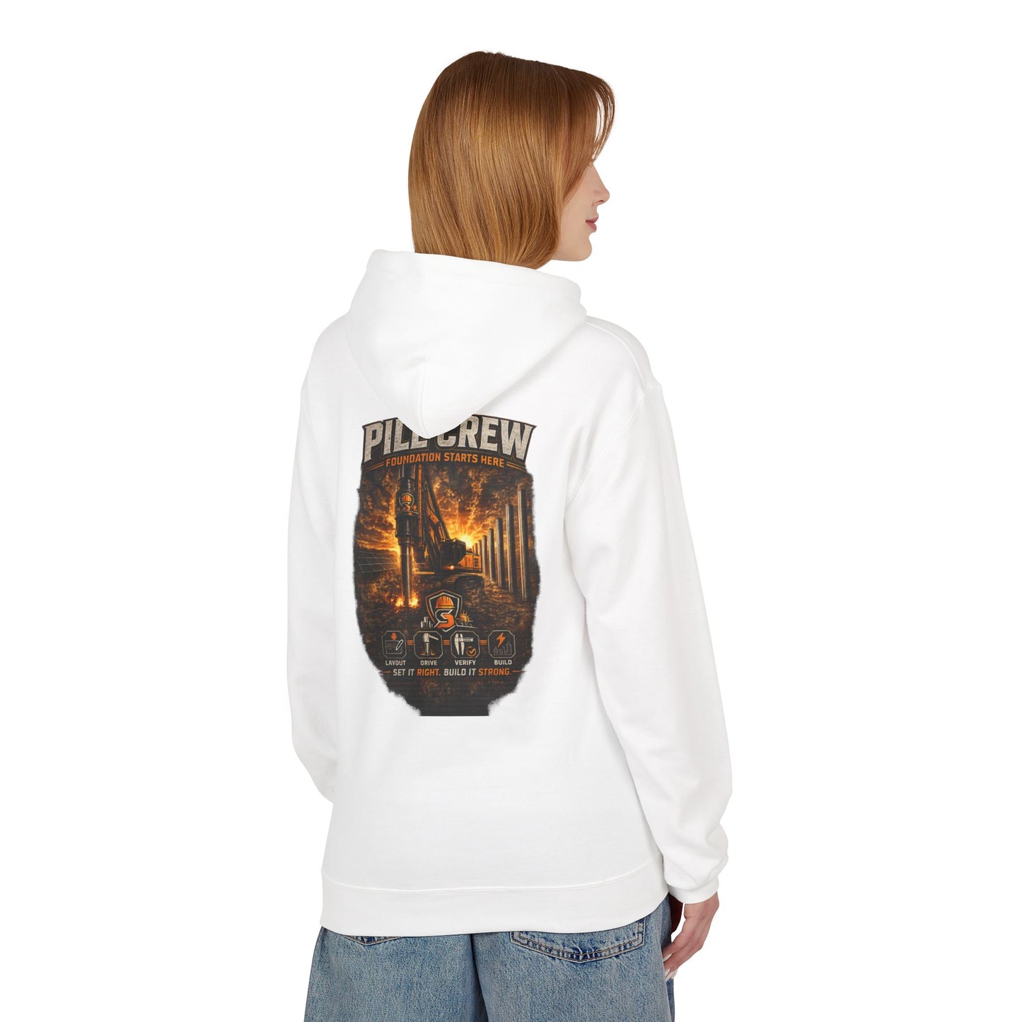 Pile Crew Industrial Hoodie — Heavy Equipment Construction Crew Pullover