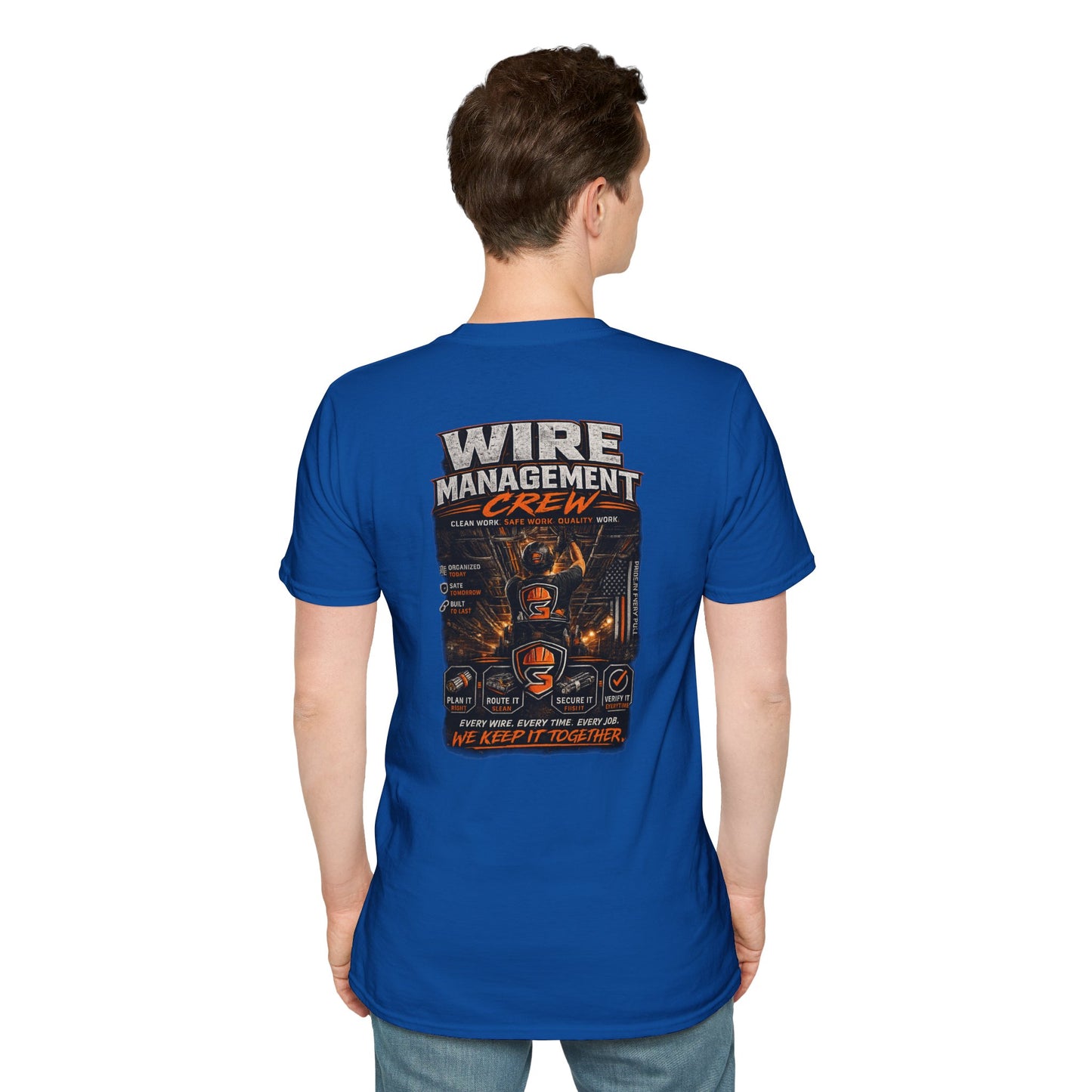 Wire Management Crew T-Shirt — Electrician Cable Tech Work Shirt