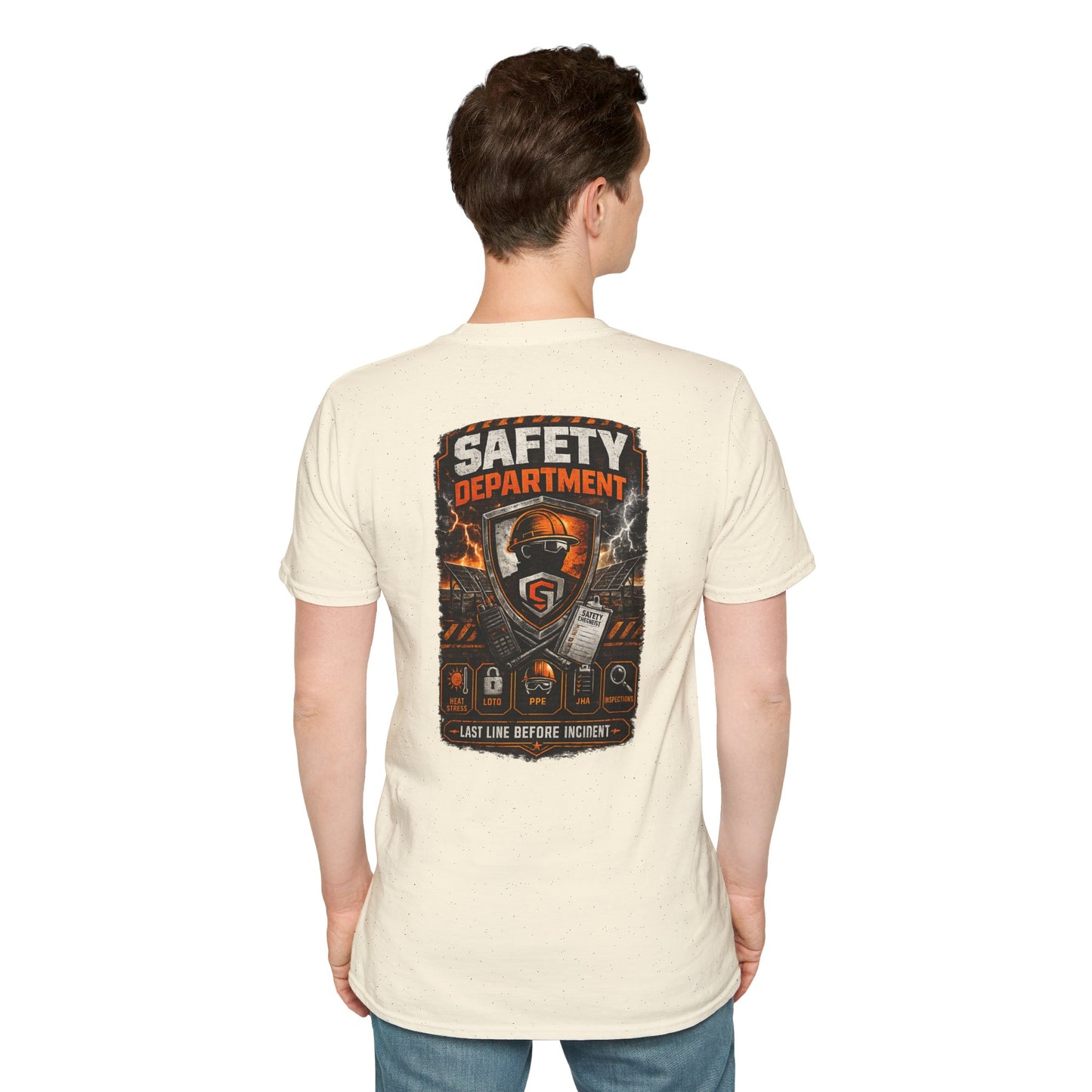 Safety Department Graphic T-Shirt — "Last Line Before Incident" Worksite Firefighter Tee