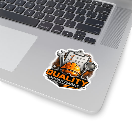 Quality Department Construction Helmet Sticker — Industrial Safety & Inspection Kiss-Cut Sticker