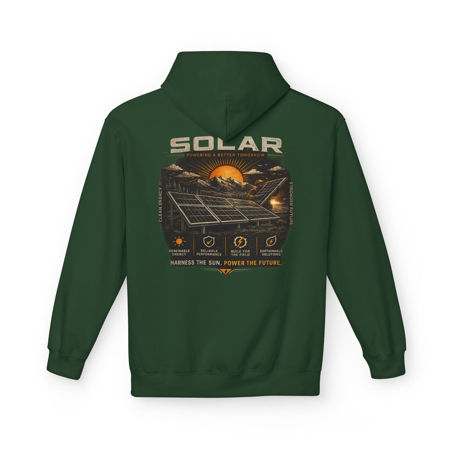 Solar Energy Hoodie — "Solar: Harness the Sun, Power the Future" Graphic Sweatshirt