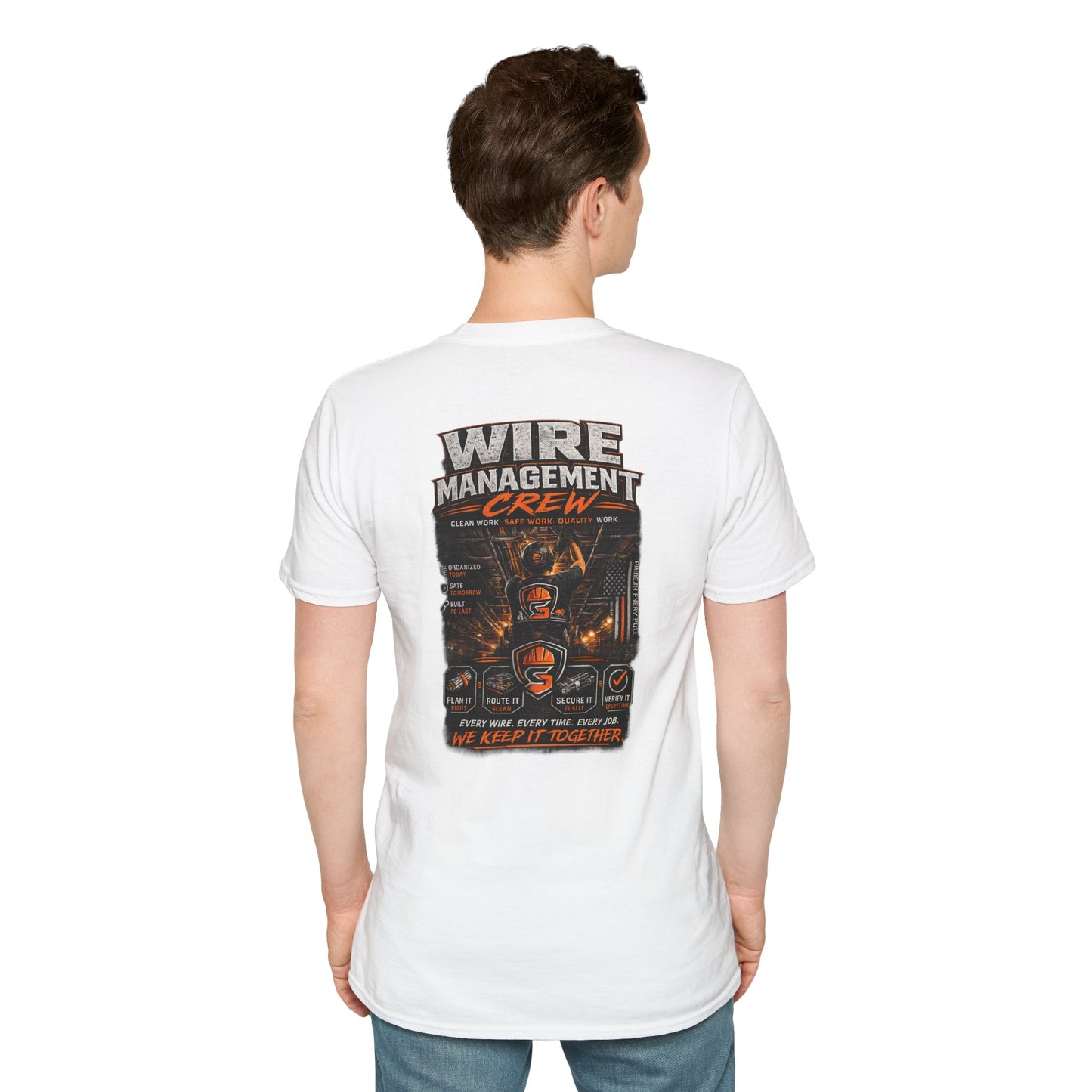 Wire Management Crew T-Shirt — Electrician Cable Tech Work Shirt
