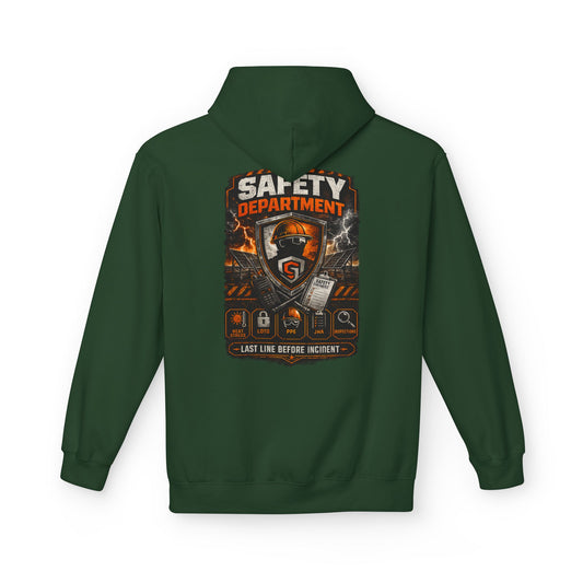 Safety Department Hoodie — "Last Line Before Incident" Graphic Workwear