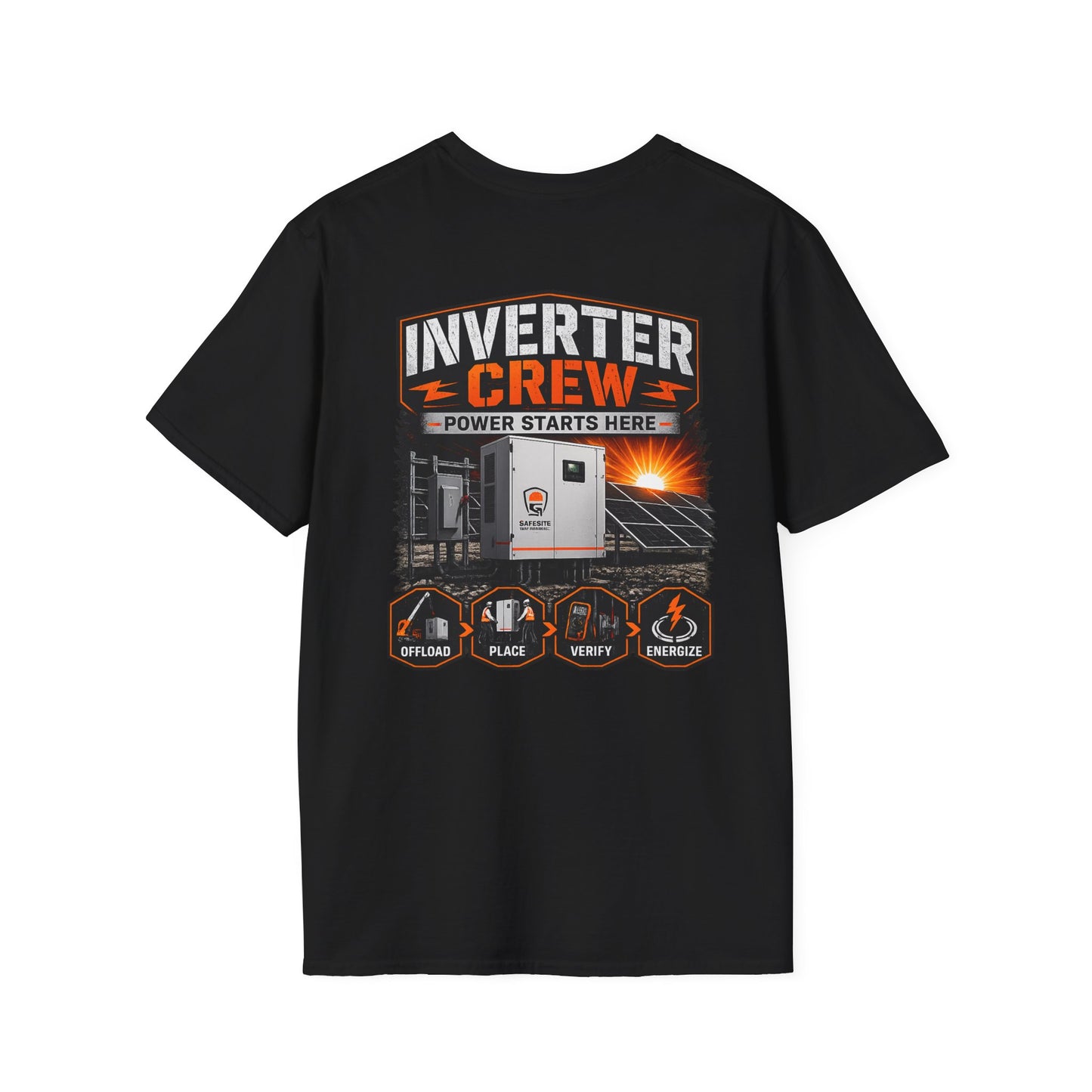 Inverter Crew T-Shirt — Power Starts Here Solar Technician Shirt